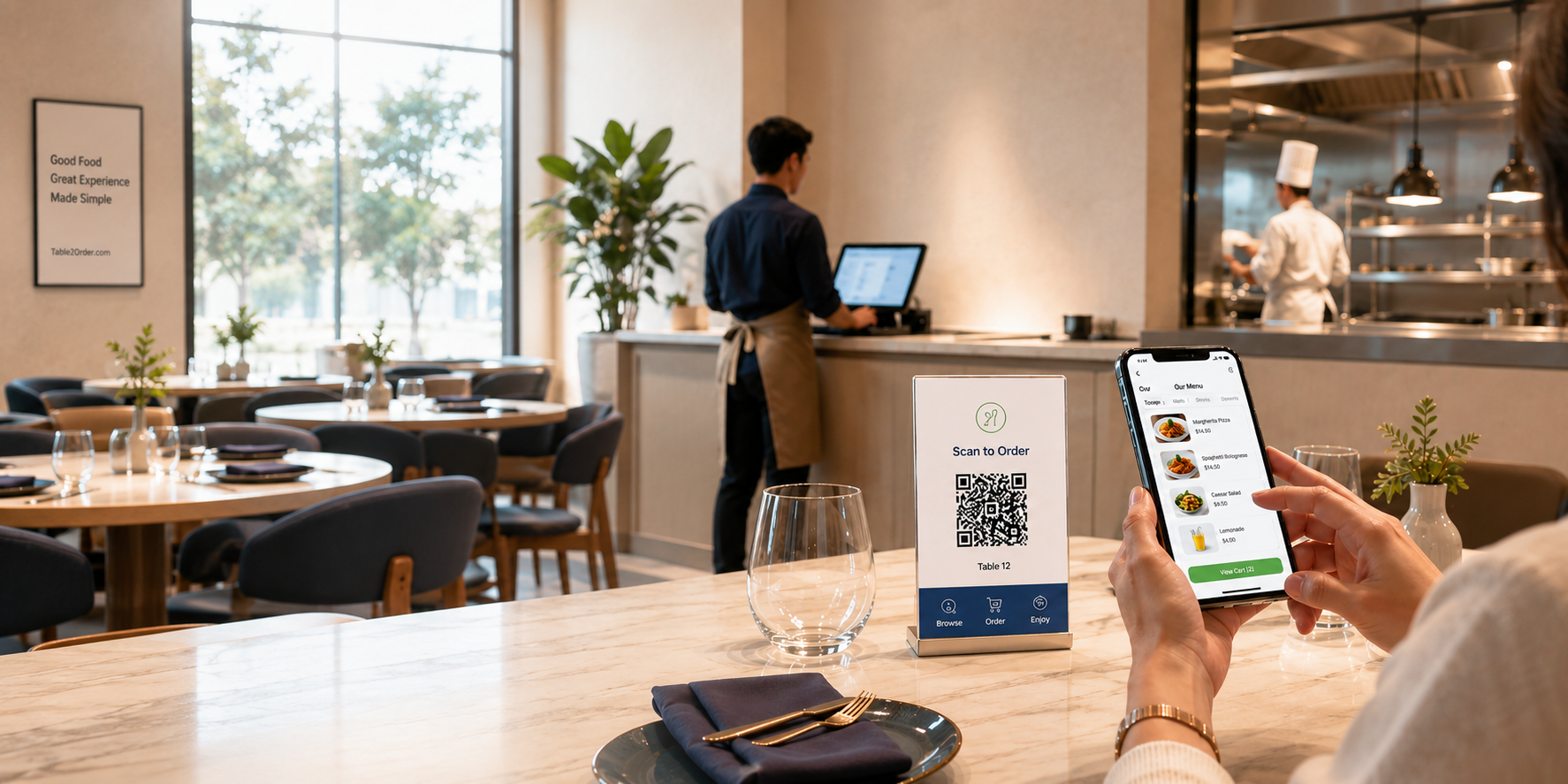 Restaurant QR ordering workflow